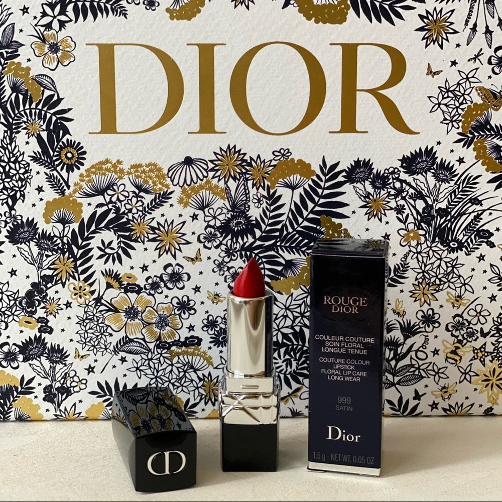 NIB Rouge Dior Mini Lipstick in 999 Satin
